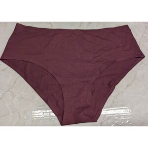New Cotton Blend Panties Womens PLus Size XL Maroon Seamless Edge Underwear